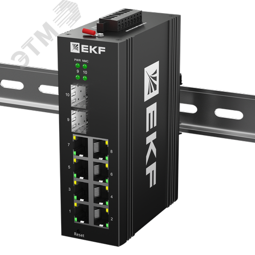 Изображение товара Коммутатор промышленный управляемый уровня L2 TSX-ML2-2GH/SFP-8GT, 2 порта 2.5G Base-X SFP, 8 портов 10/100/1000Base-T(X) RJ45, монтаж на динрейку TSX EKF (шт)