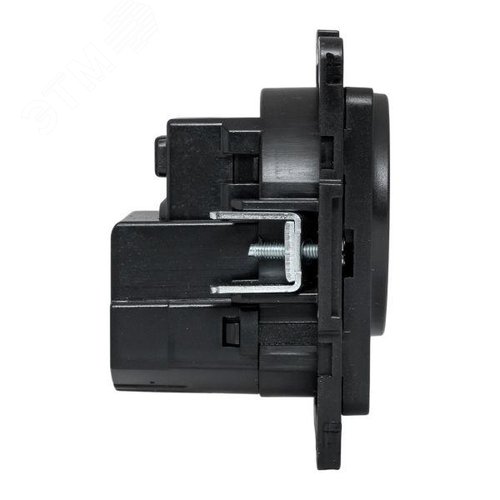 Стокгольм Механизм Розетки 1-местной с/з, USB 2A 16А винтовые клеммы черный с защ. штор. EKF - фото 2