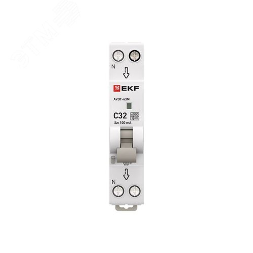 Выключатель автоматический дифференциального тока АВДТ-63M 1P+N (18мм) 32А 100мА характеристика С тип A электронный 6кА PROXIMA - фото 3