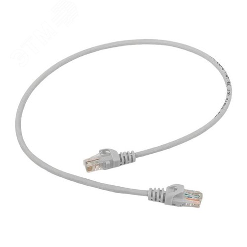 Патч-корд TERACOM PRO Cat.5E неэкранированный UTP оболочка PVC серый (0.5м) - фото 1