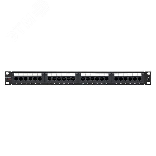 Патч-панель TERACOM PRO 19'' Cat.6 1U неэкранированная UTP 24 порта RJ-45 Dual IDC - фото 2