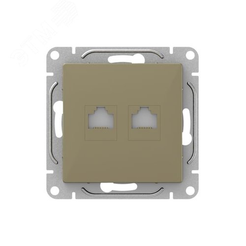 Механизм розетки RJ45 - 2шт  (cat5)  шампань Эпика EKF - фото 1