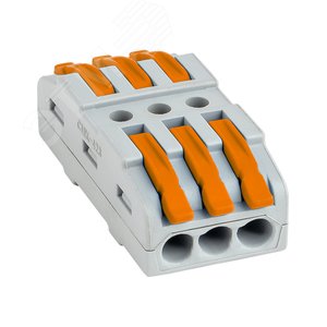 Изображение товара Строительно-монтажная клемма СМК 222-423 проходная3 полюса 008-4мм2 2. PROxima (шт)