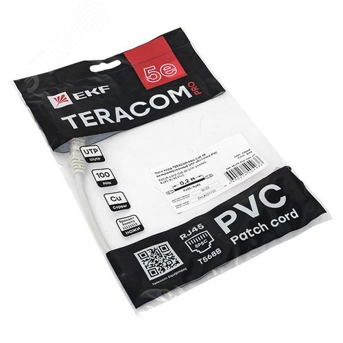 Патч-корд TERACOM PRO Cat.5E неэкранированный UTP оболочка PVC серый (0.2м) - фото 4