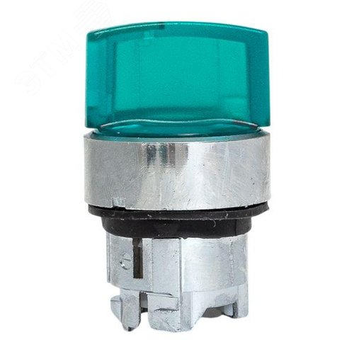 Исполнительный механизм переключателя ХB4 зеленый на 2 положения с фиксацией, с подсветкой с короткой ручкой IP65 - фото 6