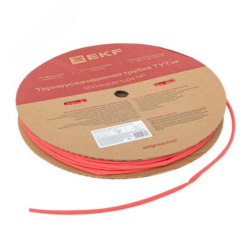 Трубка термоусаживаемая ТУТ нг 6/3 красная рулон PROxima - фото 4