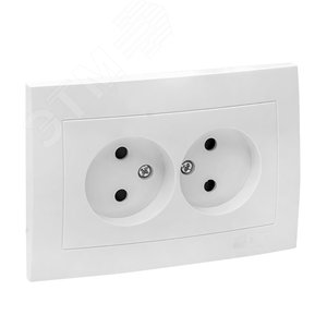 Валенсия розетка 2-местная б/з 10А белая с защ. штор. - фото 2