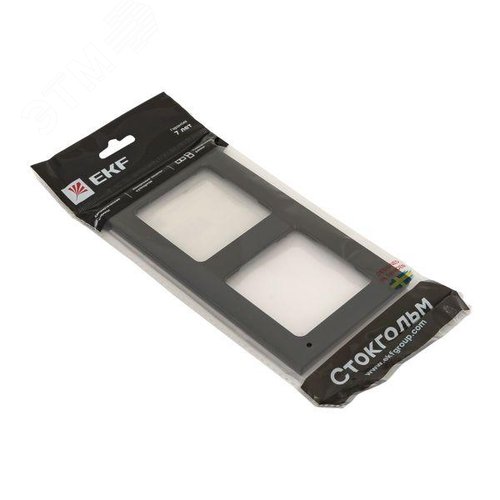 Стокгольм Рамка 2-местная металлическая черная - фото 6