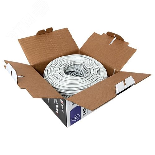 Витая пара TERACOM PRO Cat6 U/UTP 4 пары solid 23AWG оболочка LSZH нг(А)-HF цвет серый (упак 305м) - фото 6