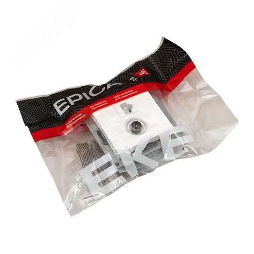 Механизм розетки TV+RJ45 (cat5) белый Эпика EKF - фото 10