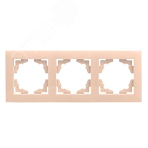 Валенсия рамка 3-местная кремовая - фото 2