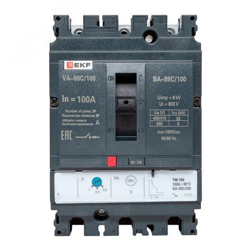 Выключатель автоматический 99С 100/100А 3 фазы 35кА - фото 1