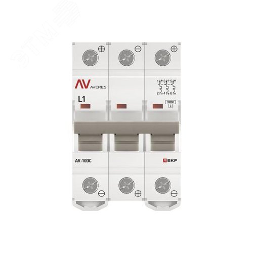 Выключатель автоматический AV-10 DC 3P 1A (L) 10kA AVERES - фото 4