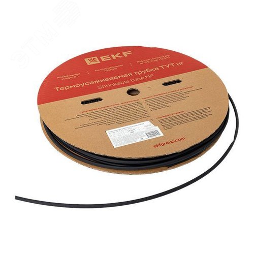 Трубка термоусаживаемая ТУТ нг 6/3 черная рулон PROxima - фото 4