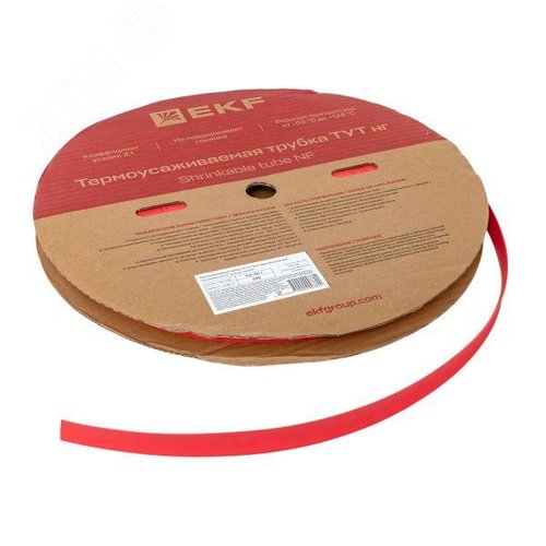 Трубка термоусаживаемая ТУТ нг 16/8 красная рулон PROxima - фото 4