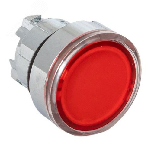Исполнительный механизм кнопки XB4 красный плоский возвратный без фиксации, с подсветкой - фото 4