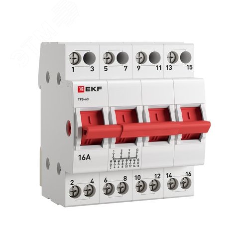 Переключатель трехпозиционный ТПС-63 4P 16А PROxima - фото 1