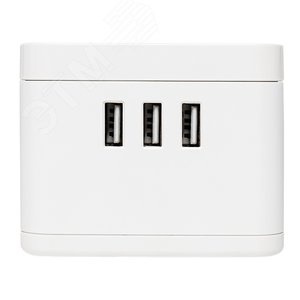 Удлинитель Куб 2 гнезда 3USB 2,4А+зарядное устройство 1,3 метра 1мм2 - фото 2