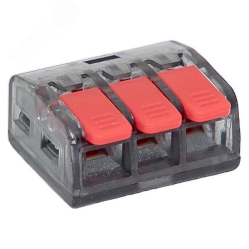 Клемма СМК 221-413 с рычагом 3 отверстия блистер (20шт.) EKF - фото 2