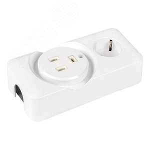 Розетка двойная (РШ/евро) 32А/16A 250В 2P+PE бел. - фото 2