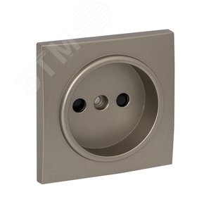 Валенсия лицевая панель розетки 1-местной б/з 10 А кашемир с защ. штор. - фото 1