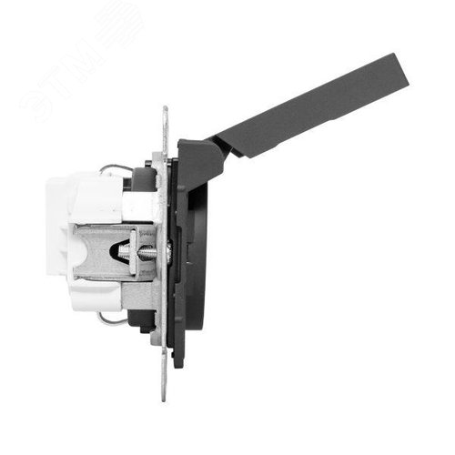 Эпика Механизм розетки 16А IP44 с заземлением со шторками c крышкой черный EKF - фото 6