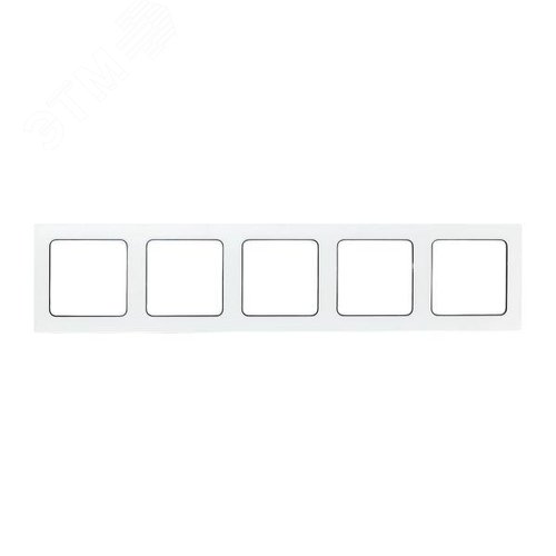 Стокгольм Рамка 5-местная белая с линией цвета черный EKF - фото 2