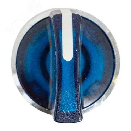 Исполнительный механизм переключателя ХB4 синий на 3 положения возвратный без фиксации, с подсветкой с короткой ручкойой IP65 - фото 2