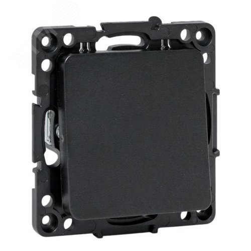 Механизм кнопки нажимной 10А черный Стокгольм EKF - фото 1