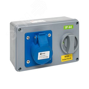 Изображение товара Розетка с блокировкой и выключателем 1413 2Р+РЕ 16А 220В IP44 (шт)