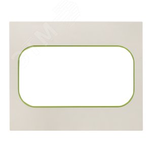 Стокгольм Рамка для розетки 2-местная белая с линией цвета зеленый - фото 1