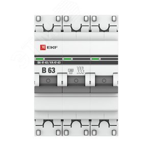 Выключатель автоматический 3P 63А (В) 4,5kA ВА 47-63 PROxima - фото 2