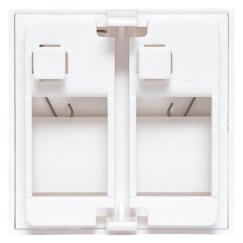 Вставка розеточная TERACOM PRO 45x45мм формат Mosaic на 2 модуля Keystone со шторками и маркерами белая - фото 5