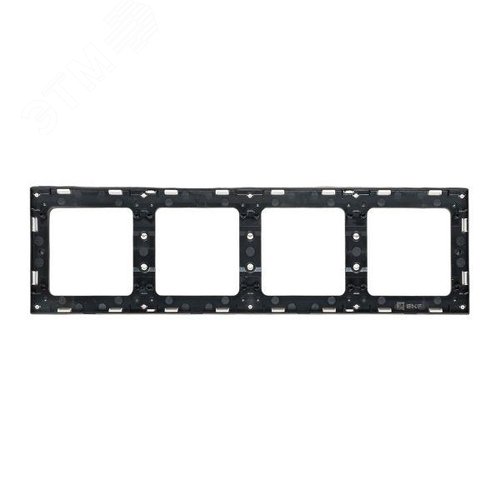 Стокгольм Рамка 4-местная белая с линией цвета черный - фото 4