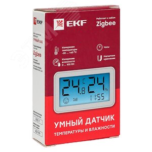Умный датчик температуры и влажности с экраном Zigbee Connect is-th-zb EKF - 9