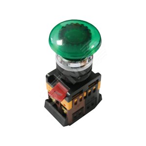 Кнопка AELA-22 'Грибок' зеленая подсветка NO+NC 24В PROxima