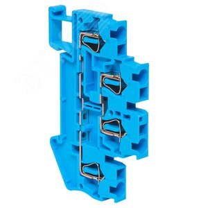 Клемма пружинная двухуровневая ST 2.5 мм2 4 вывода синяя EKF - фото 1