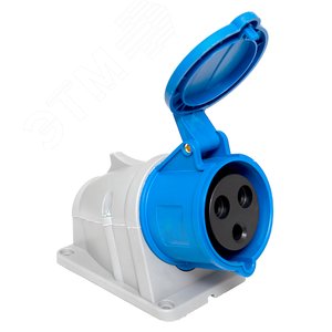 Розетка стационарная наружная 123 2Р+РЕ 32А 220В IP44 EKF PROXIMA - фото 2