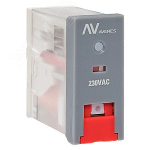 Реле промежуточное с кнопкой и мех. Индикацией RPAt 25/1 12A 230В AC AVERES - фото 1