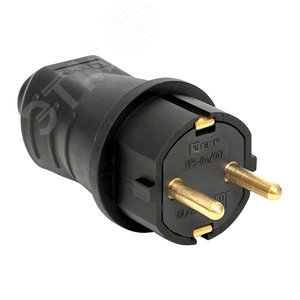 Изображение товара Вилка прямая каучуковая 230В 2P+PE 16A IP44 Марс (шт)