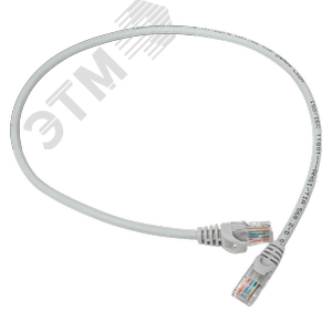 Патч-корд TERACOM PRO Cat.5E неэкранированный UTP оболочка LSZH серый (0.5м)