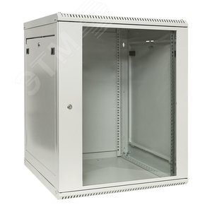 Шкаф настенный 19'' TERACOM PRO 9U 600х450 мм дверь стеклянная с замком-ручкой серый