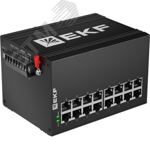 Коммутатор промышленный управляемый уровня L2 ML2-16GT, 16 портов 10/100/1000Base-T(X) RJ45, монтаж на динрейку TSX EKF - фото 2