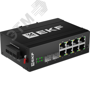 Коммутатор промышленный управляемый уровня L2 ML2-2GX/SFP-8GTP, 2 порта 1000Base-X SFP, 8 портов 10/100/1000Base-T(X) RJ45 c PoE, монтаж на динрейку TSX EKF - фото 2