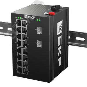 Изображение товара Коммутатор промышленный неуправляемый U-2GX/SFP-16GT, 2 порта 1000Base-X SFP, 16 портов 10/100/1000Base-T(X) RJ45, монтаж на динрейку TSX EKF (шт)
