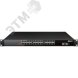 Коммутатор промышленный неуправляемый U-2GX/SFP-24GTP-R, 2 порта 1000Base-X SFP, 24 порта 10/100/1000Base-T(X) RJ45 c PoE, монтаж в 19'' стойку TSX EKF - фото 6