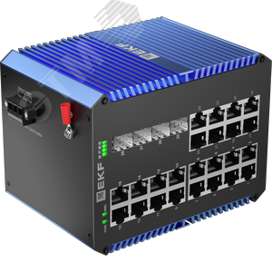 Коммутатор промышленный неуправляемый U-4GX/SFP-24GTP, 4 порта 1000Base-X SFP, 24 порта 10/100/1000Base-T(X) RJ45 c PoE, монтаж на динрейку TSX EKF - фото 2