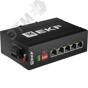 Коммутатор промышленный неуправляемый U-5GT, 5 портов 10/100/1000Base-T(X) RJ45, монтаж на динрейку TSX EKF - фото 2