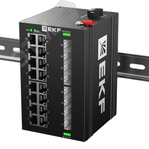 Изображение товара Коммутатор промышленный неуправляемый U-8GX/SFP-16GT, 8 портов 1000Base-X SFP, 16 портов 10/100/1000Base-T(X) RJ45, монтаж на динрейку TSX EKF (шт)