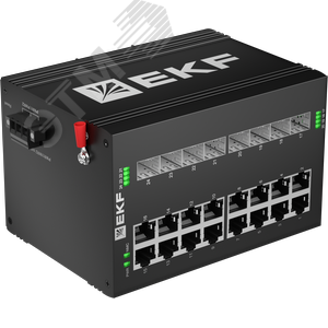 Коммутатор промышленный неуправляемый U-8GX/SFP-16GT, 8 портов 1000Base-X SFP, 16 портов 10/100/1000Base-T(X) RJ45, монтаж на динрейку TSX EKF - фото 2